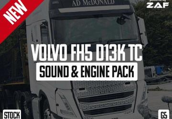 Мод Volvo FH5 D13K500TC Sound & Engine Pack версия 1.3 для Euro Truck Simulator 2 (v1.60.x)
