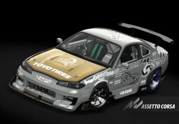 Мод Nissan Silvia S15  Fast and Furious Tokyo Drift Wise Square v1.0 для Assetto Corsa