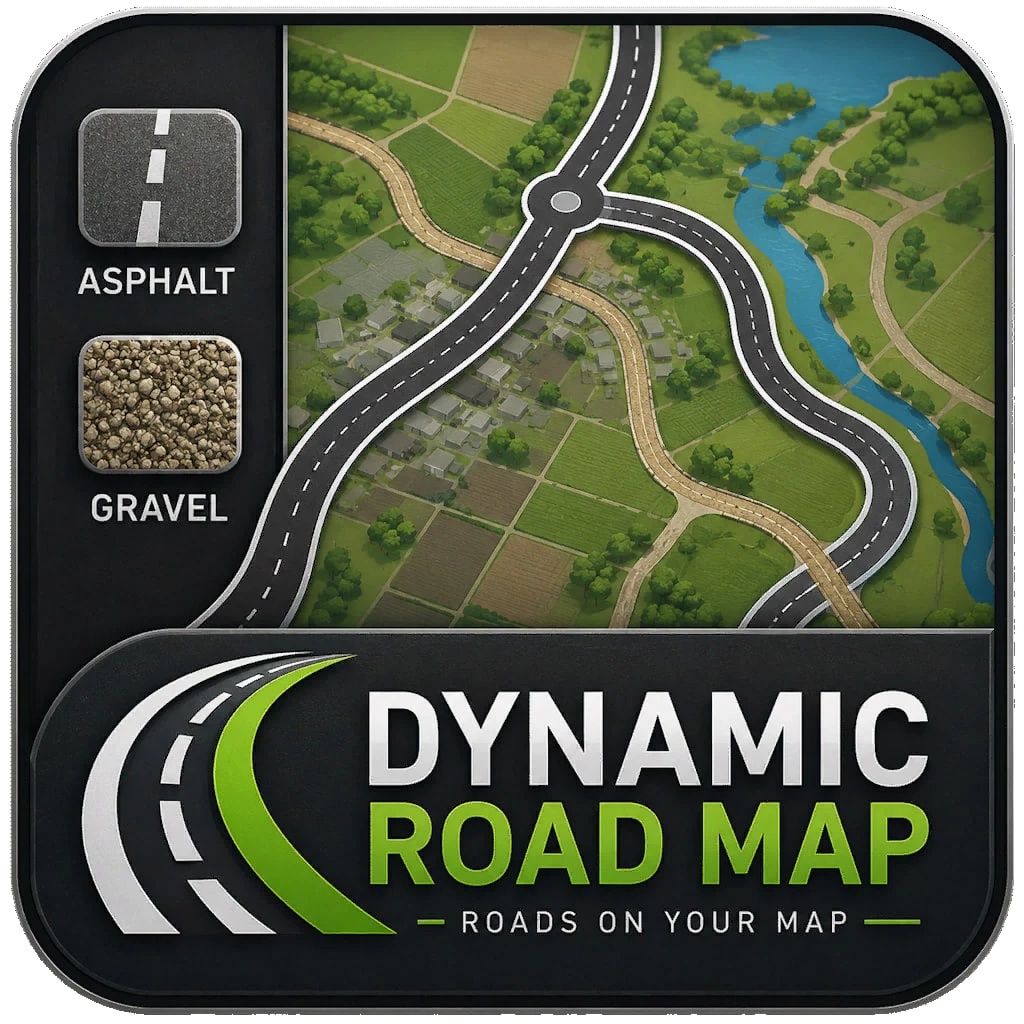 МОД Dynamic Road Map v1.0.0.0 (1.21.0) ДЛЯ FARMING SIMULATOR 2025