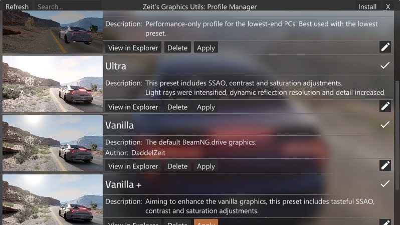 МОД Zeit's Graphics v19.2 (0.39.x) ДЛЯ BEAMNG.DRIVE