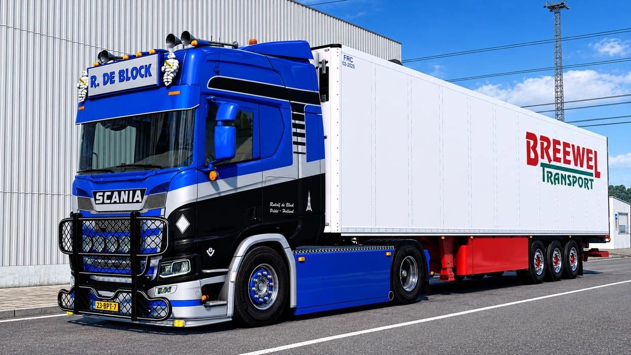 МОД Scania R520 + Trailer R. De Block v2.0 ДЛЯ EURO TRUCK SIMULATOR 2