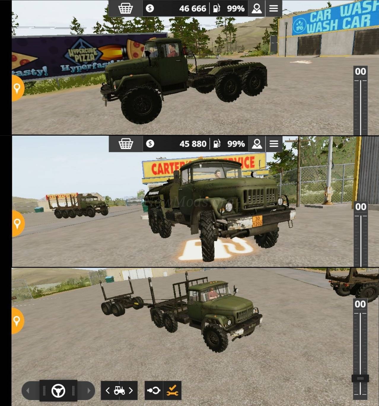 Мод ZIL-131 Truck tractor, Fuel truck and Timber truck with a trailer версия 13.04.23 для Farming Simulator 20
