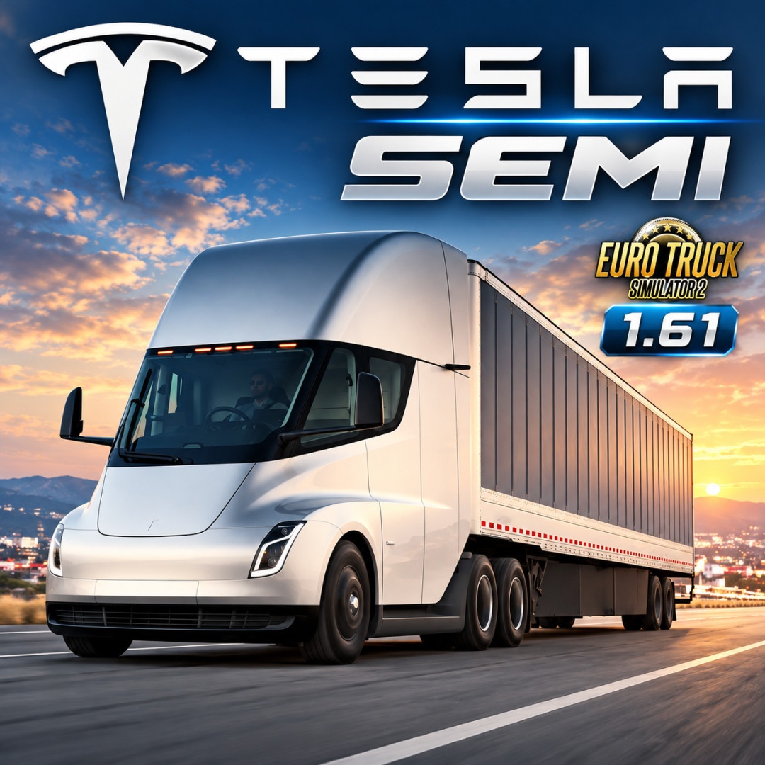 МОД Tesla Semi Truck 2019 + Trailer v3.0 ДЛЯ EURO TRUCK SIMULATOR 2
