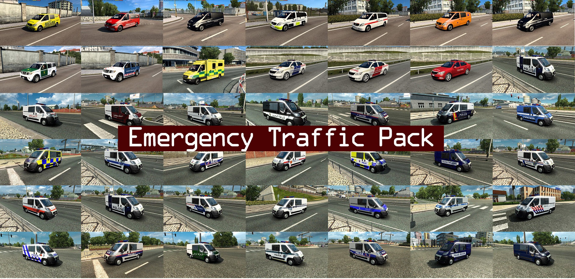 МОД Emergency Traffic Pack v1.2.19 ДЛЯ EURO TRUCK SIMULATOR 2