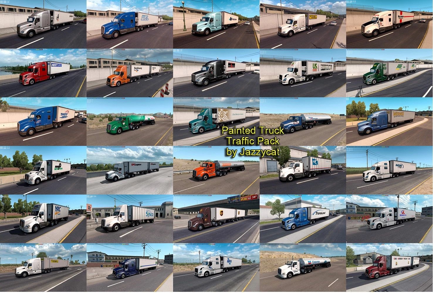 МОД Painted Truck Traffic Pack v6.1.17 ДЛЯ AMERICAN TRUCK SIMULATOR