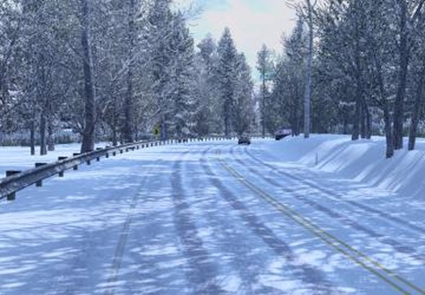 Мод Frosty Winter Weather версия 6.1 для American Truck Simulator (v1.61.x)