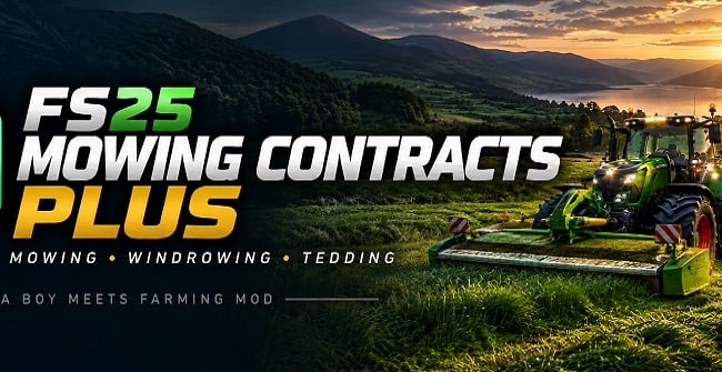 МОД Mowing Contract Plus v1.0.0.0 (1.24.x) ДЛЯ FARMING SIMULATOR 2025
