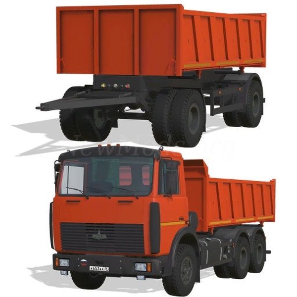 Мод MAZ 5516A5 and Trailer MAZ 856101 версия 28.06.22 для Farming Simulator 20