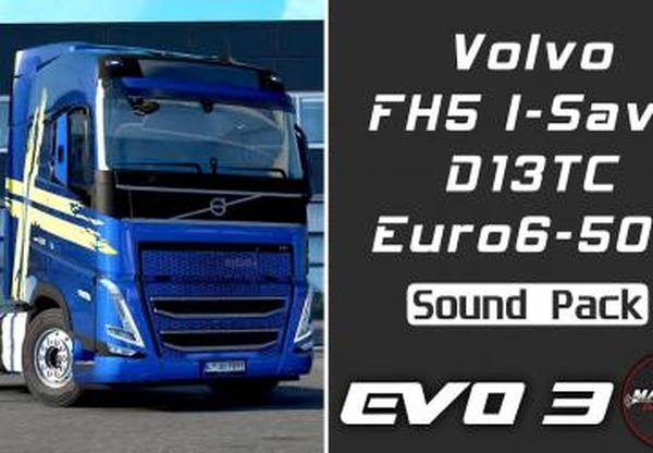 Мод Volvo FH5 I-Save 500 D13TC Sound Pack EVO 3 2023 v1.3.3 для Euro Truck Simulator 2 (v1.61.x)