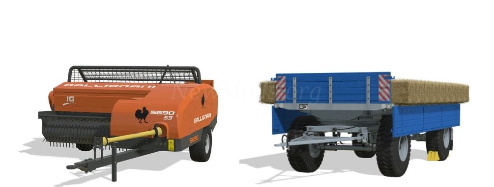 Мод Trailer and Baler Gallignani 5690 S3 версия 12.09.22 для Farming Simulator 20