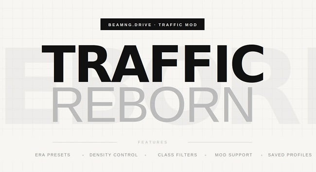 МОД Traffic Reborn v1.7 (0.39.x) ДЛЯ BEAMNG.DRIVE