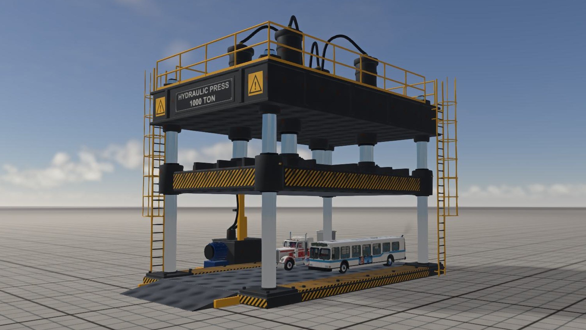 МОД Hydraulic Press 1000t + XL giant version v1.0 (0.39.x) ДЛЯ BEAMNG.DRIVE