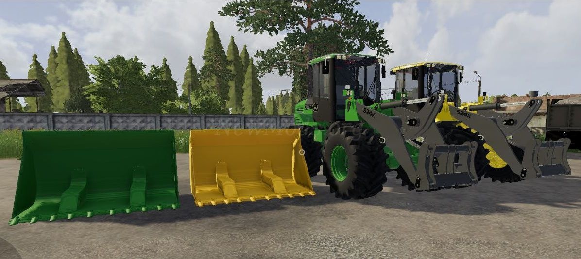 Мод John Deere 524k Loader and Bucket версия 04.12.22 для Farming Simulator 20