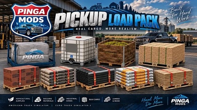 МОД Pickup Load Pack v1.3 ДЛЯ AMERICAN TRUCK SIMULATOR