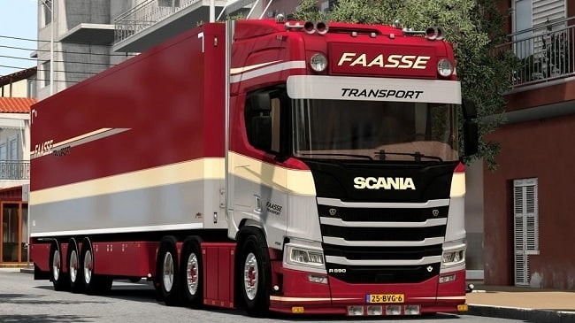 МОД Scania R590 + Trailer Faasse Transport v1.0 ДЛЯ EURO TRUCK SIMULATOR 2