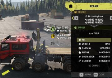 The Most Capacity Of Fuel, Repairs, Wheelv1.0 для SnowRunner (v5.2)